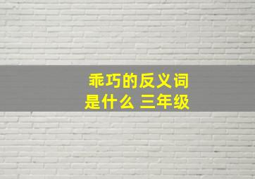 乖巧的反义词是什么 三年级